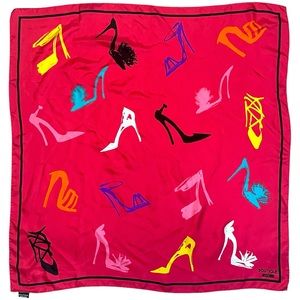 Auth Boutique Moschino Printed Silk Scarf